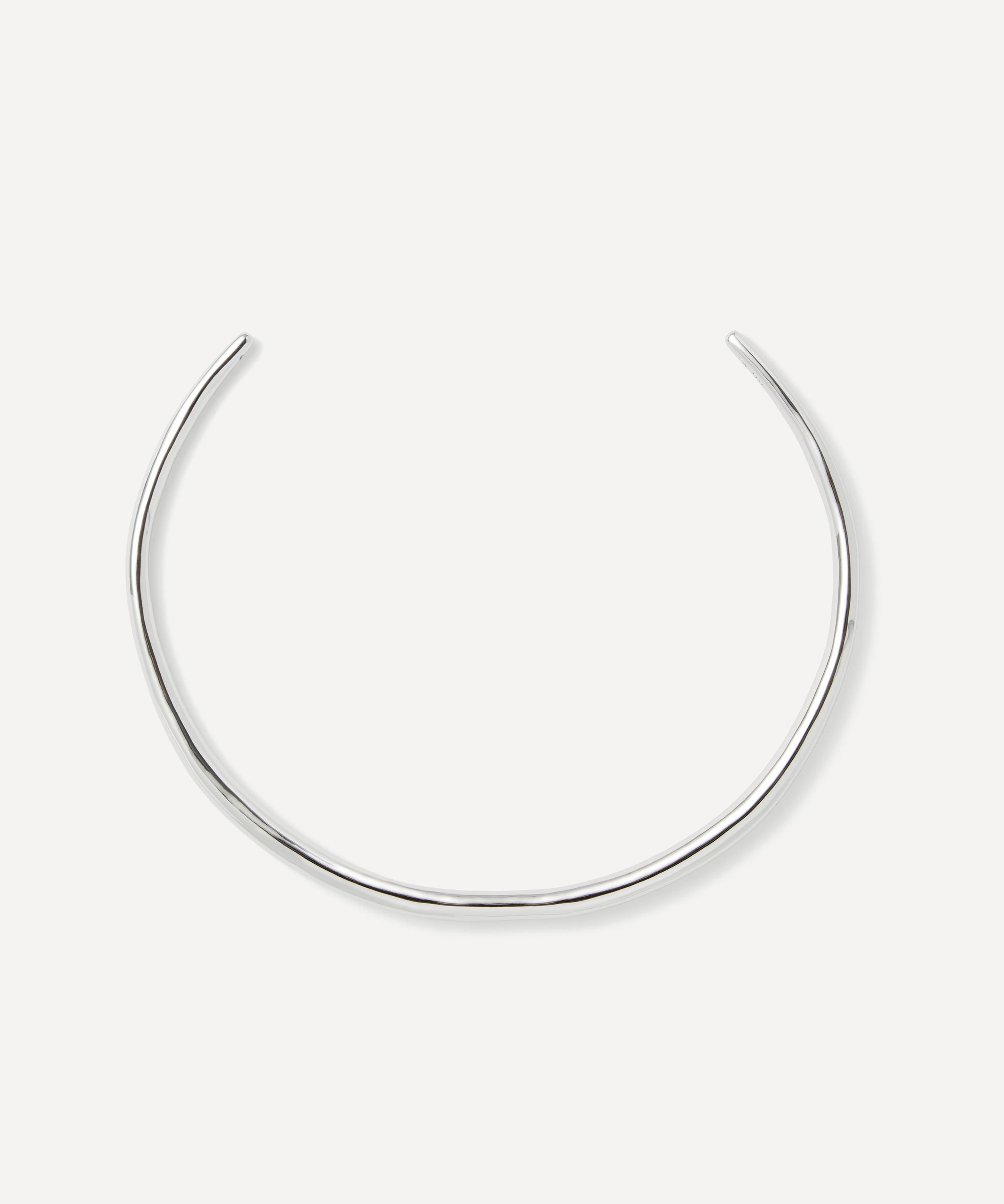 Rhodium-Plated Thin Collar Necklace