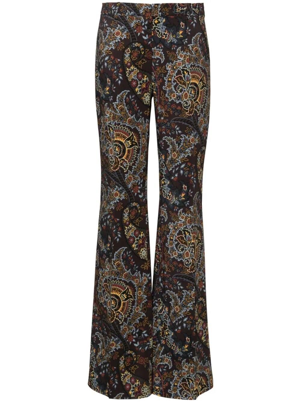 paisley-print flared trousers