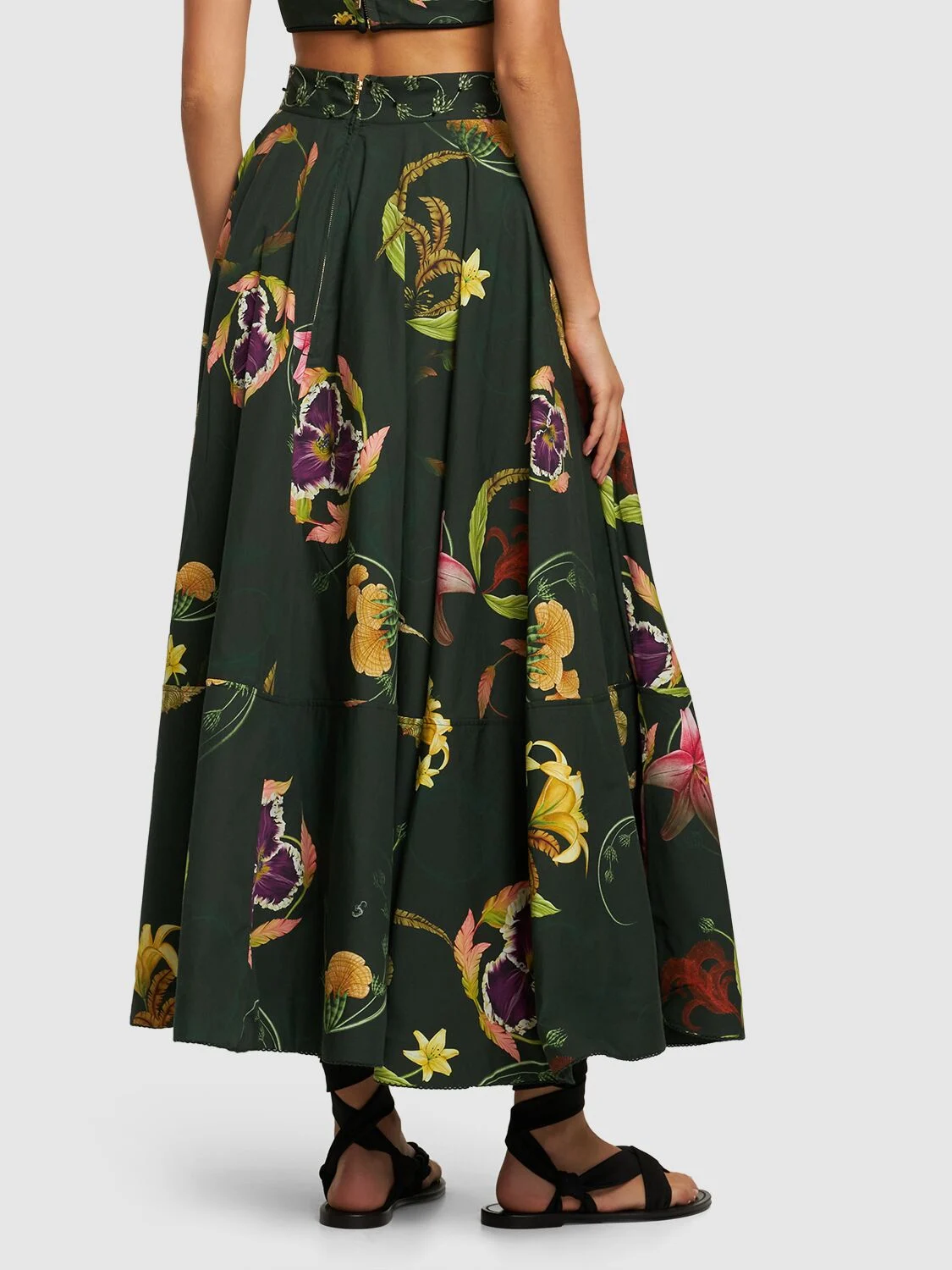 Bergamota Marina cotton midi skirt