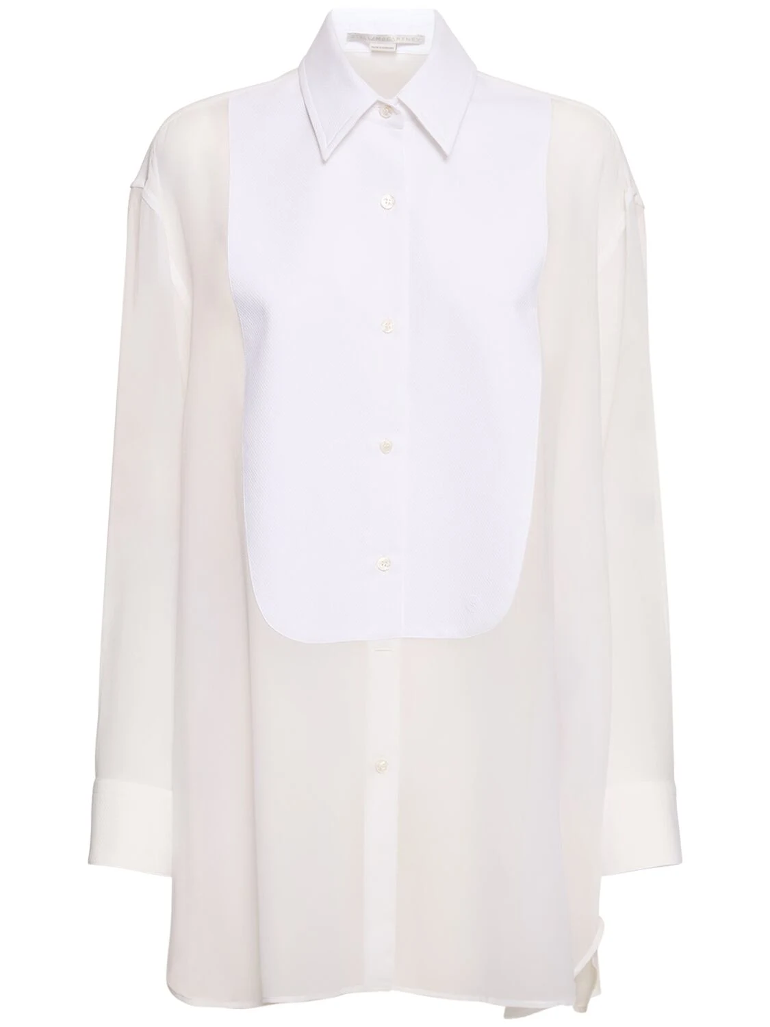 Silk chiffon tuxedo shirt