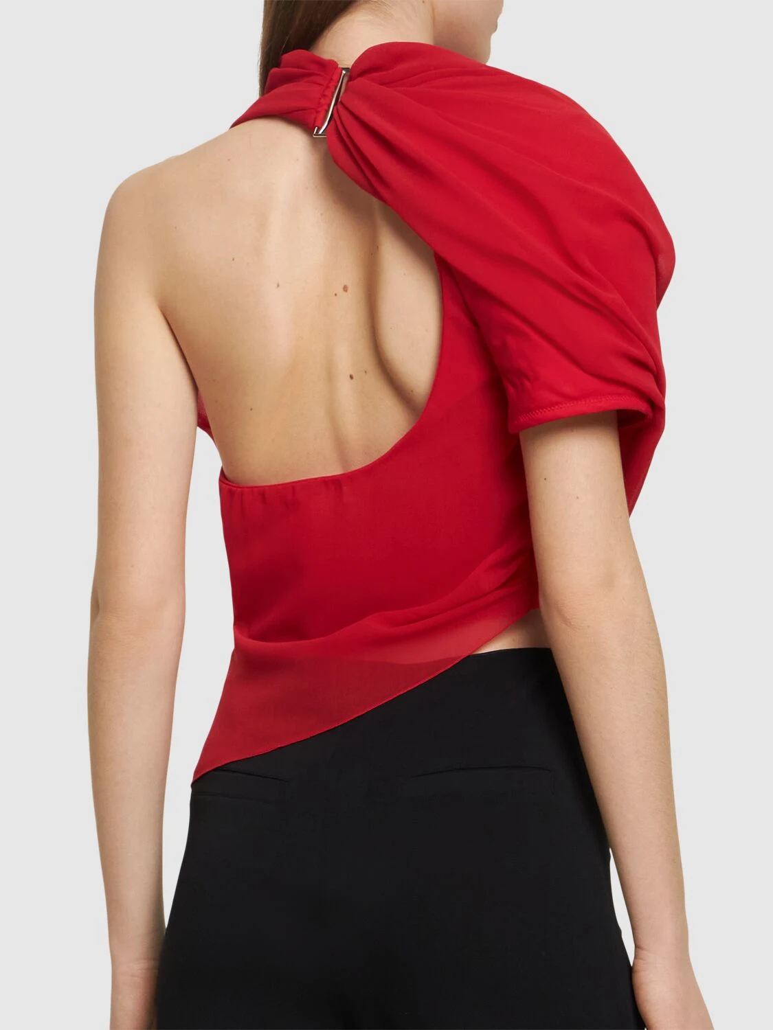 Le Haut Pablo draped mesh crop top