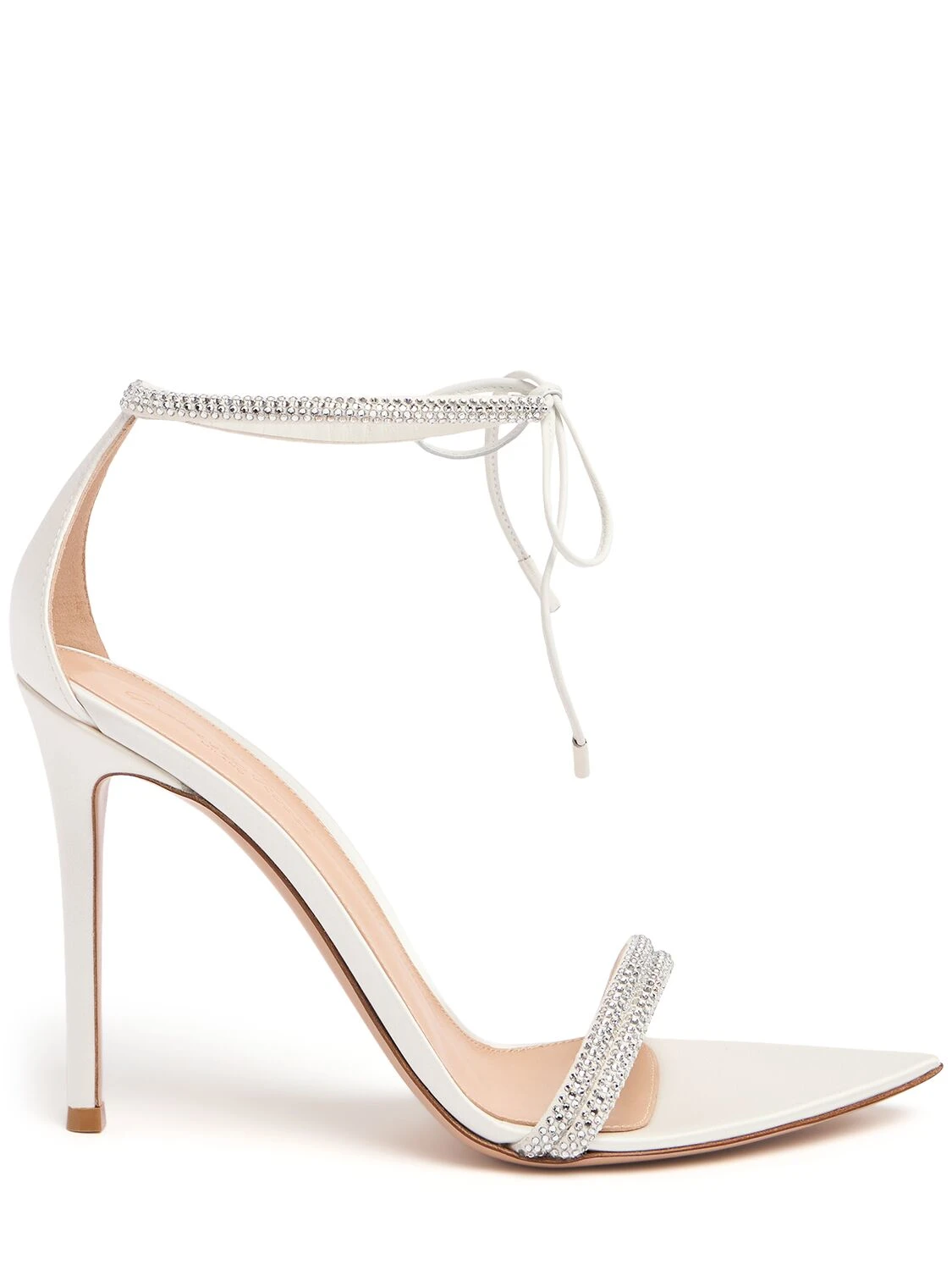 105mm Montecarlo satin & crystal sandals