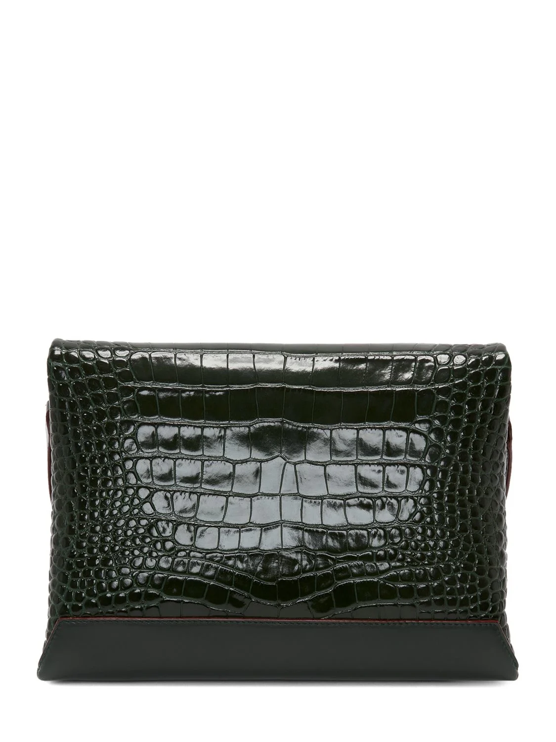 Chain embossed leather shoulder bag