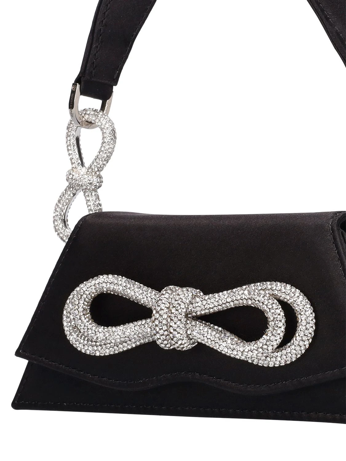 Mini Samantha satin top handle bag w/bow