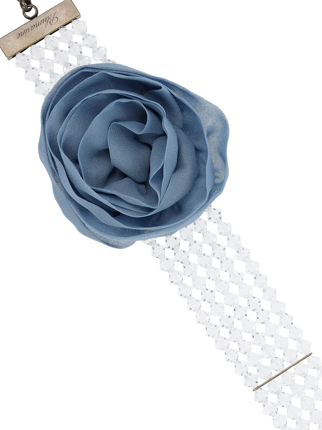 Silk rose choker w/ beads