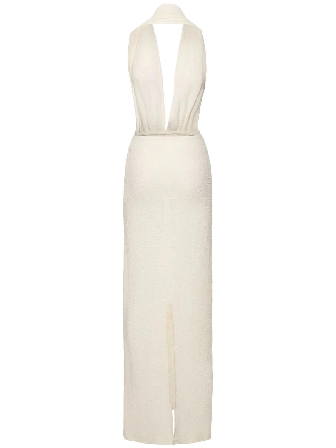 Bandeau linen blend halter neck dress