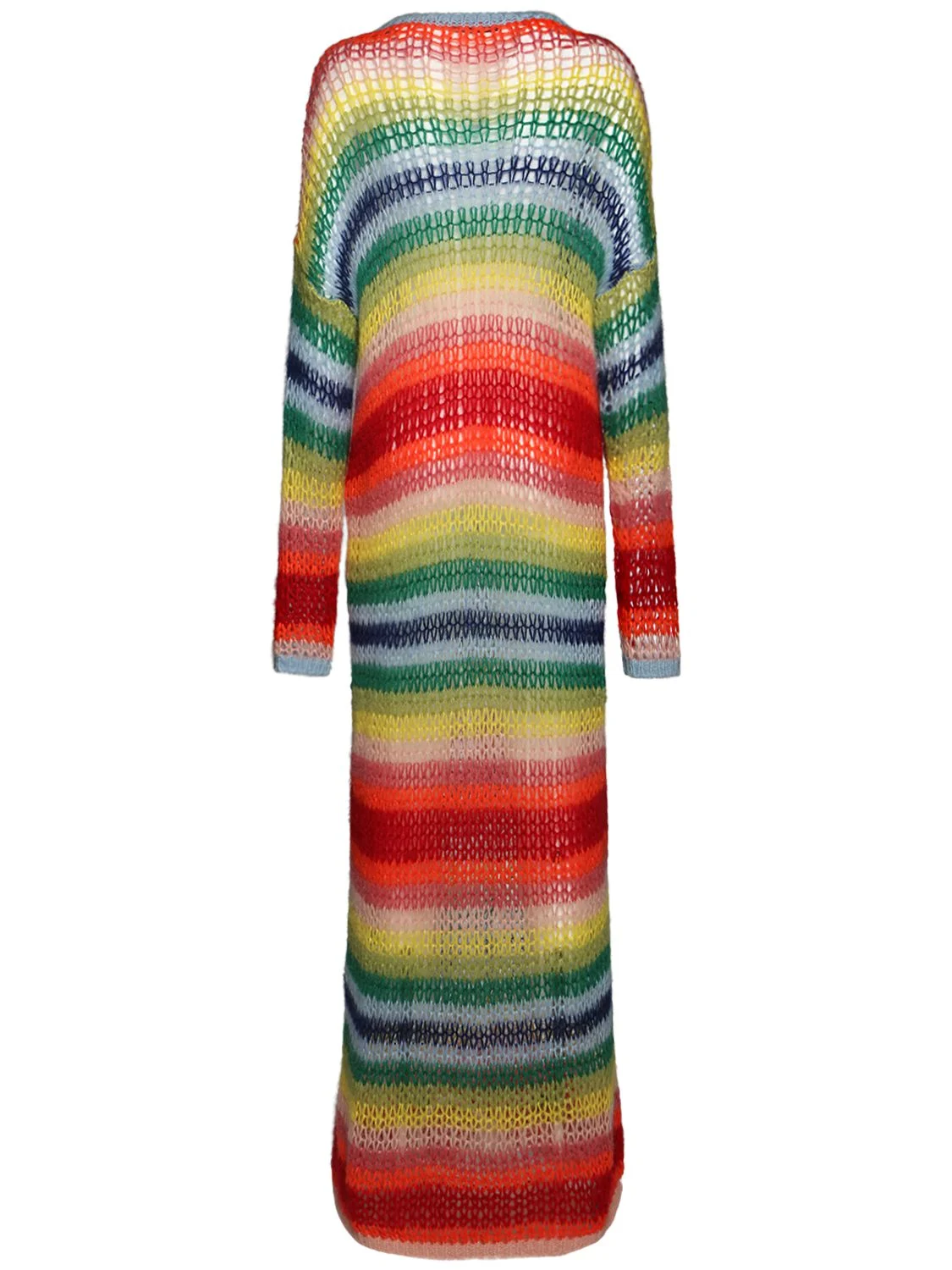 Rainbow knit mohair blend long dress