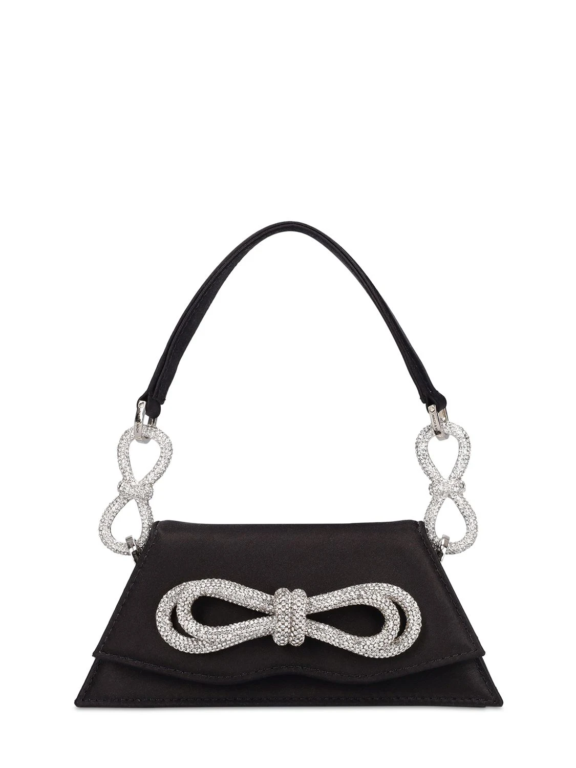 Mini Samantha satin top handle bag w/bow