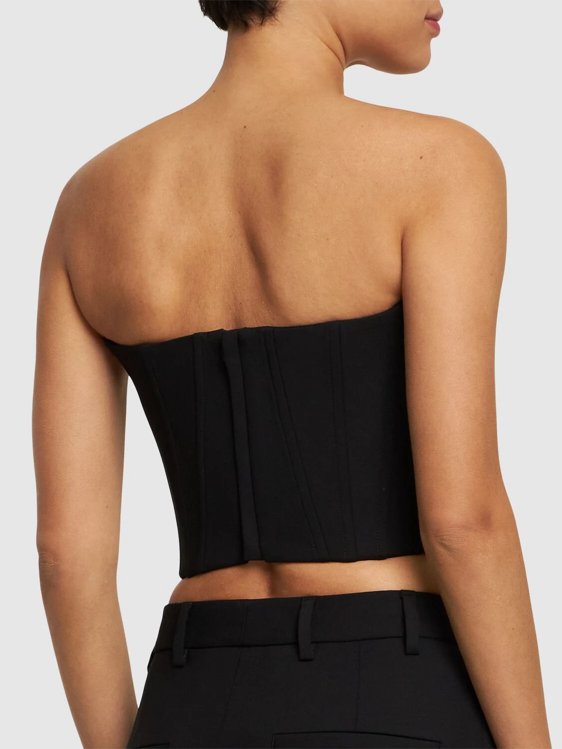 Stretch wool bustier top