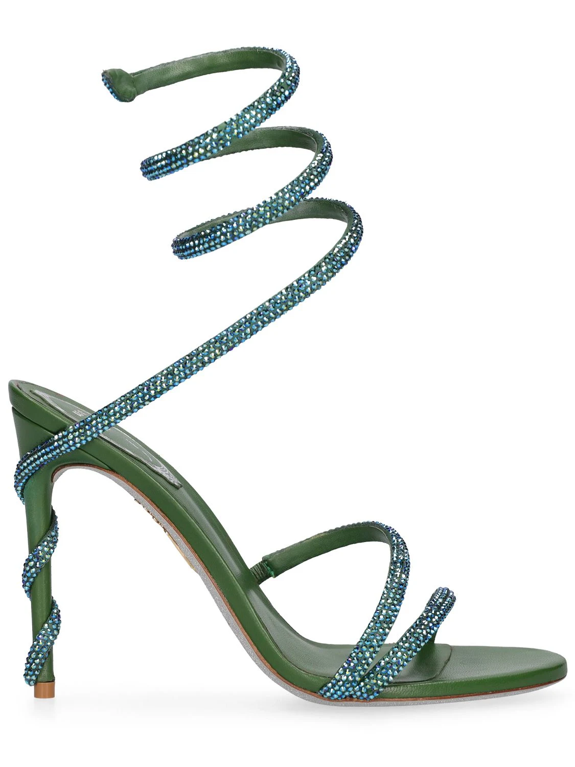 105mm Margot satin & crystal sandals