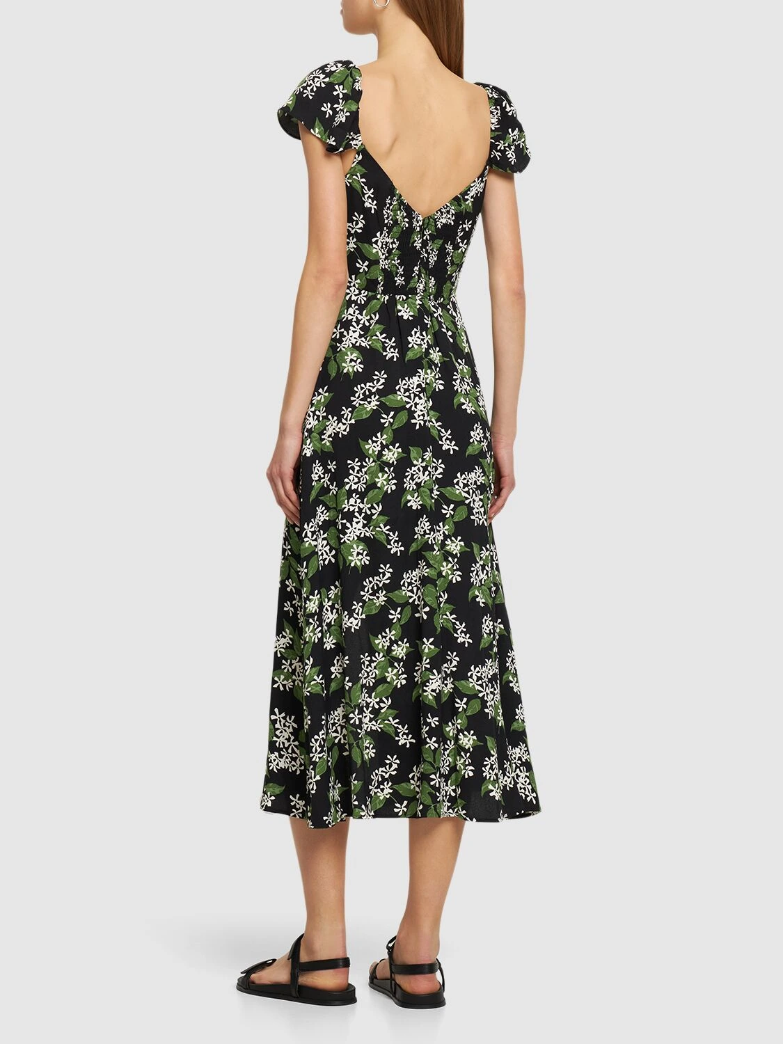 Baxley printed viscose crepe midi dress