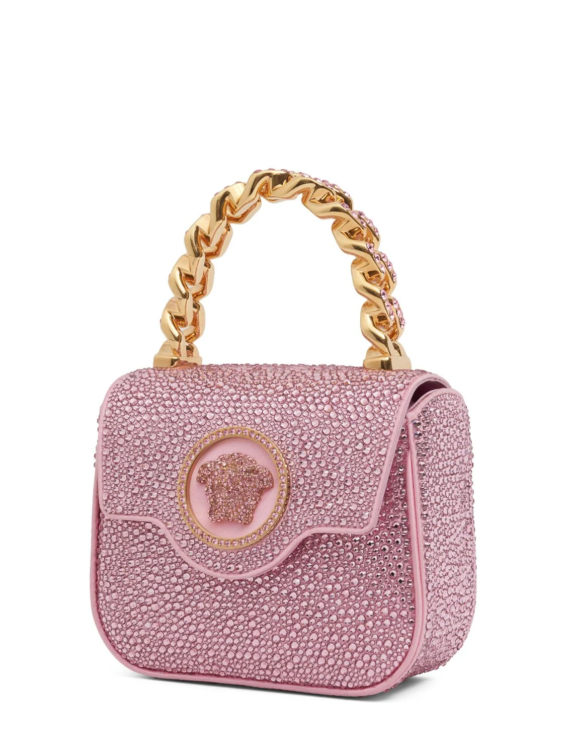 Mini Medusa crystal top handle bag