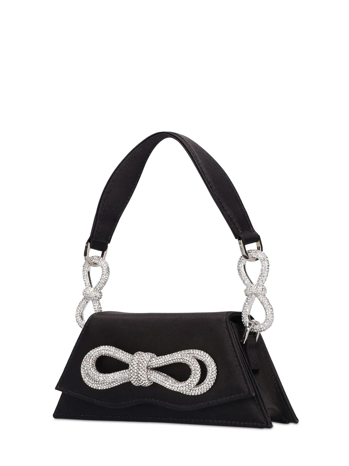 Mini Samantha satin top handle bag w/bow