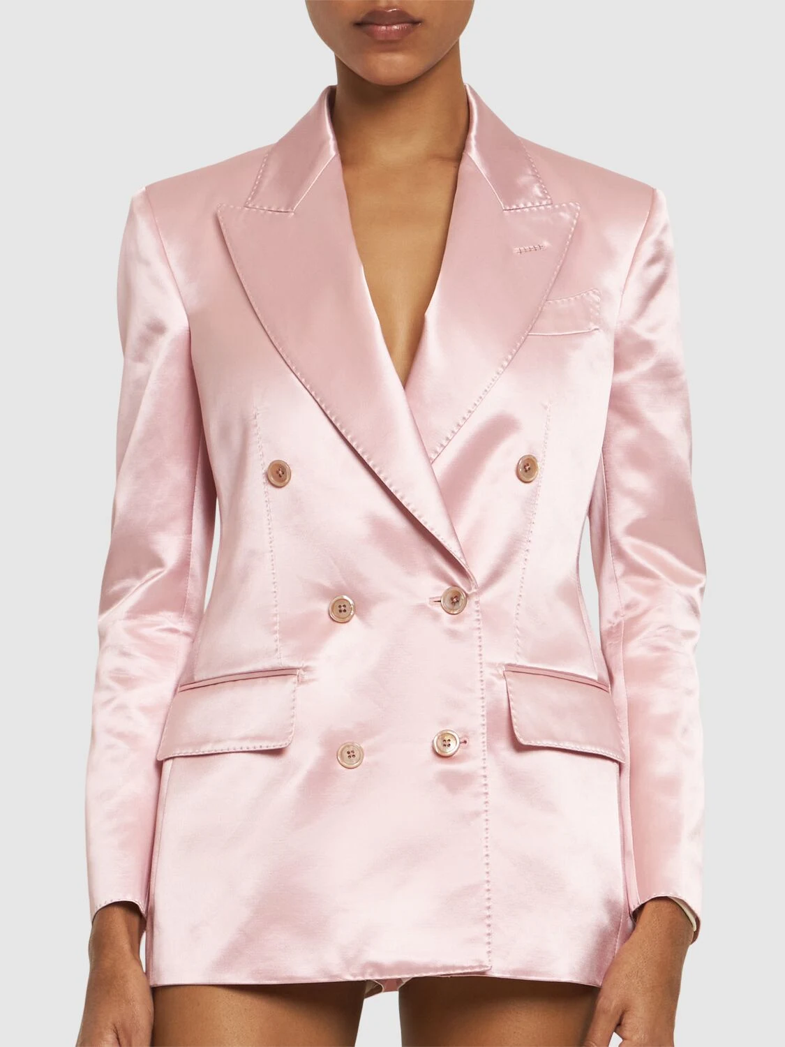 Cotton blend duchesse blazer