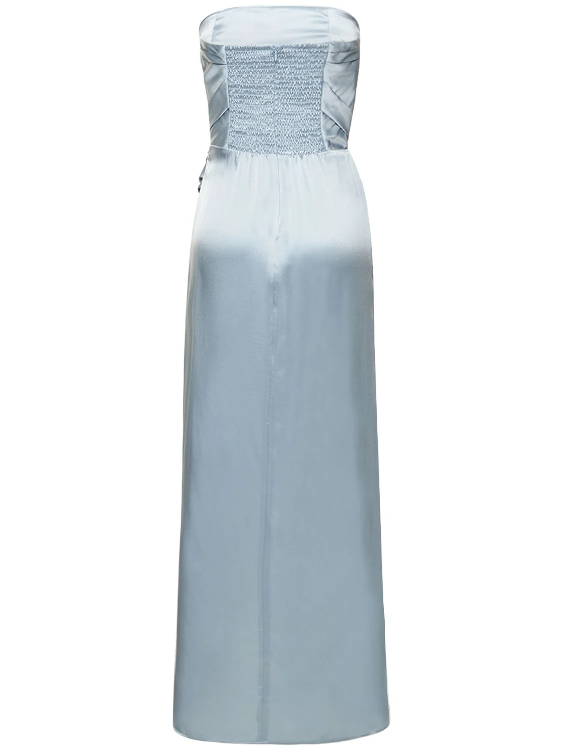 Barrow silk satin strapless long dress