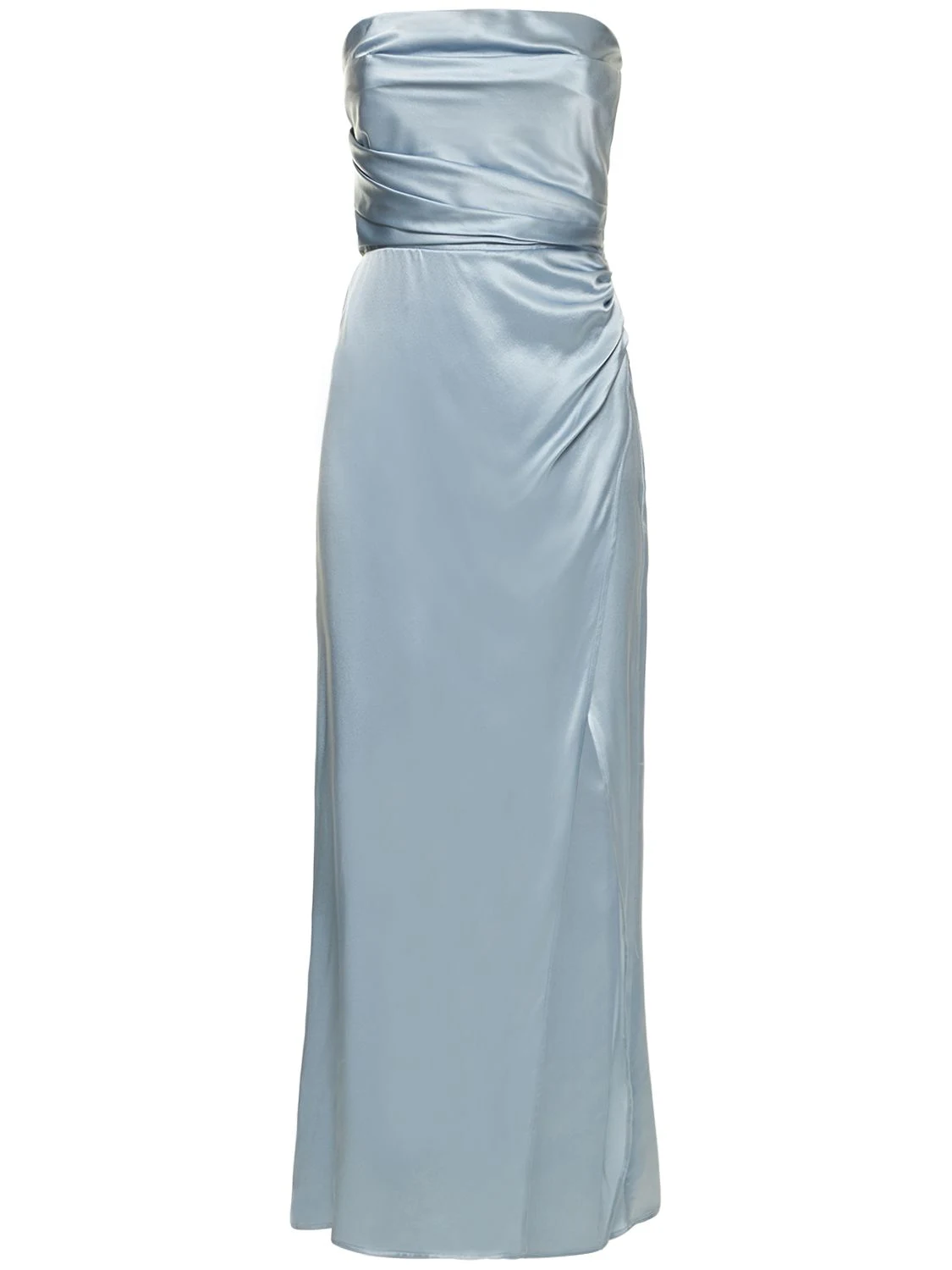 Barrow silk satin strapless long dress