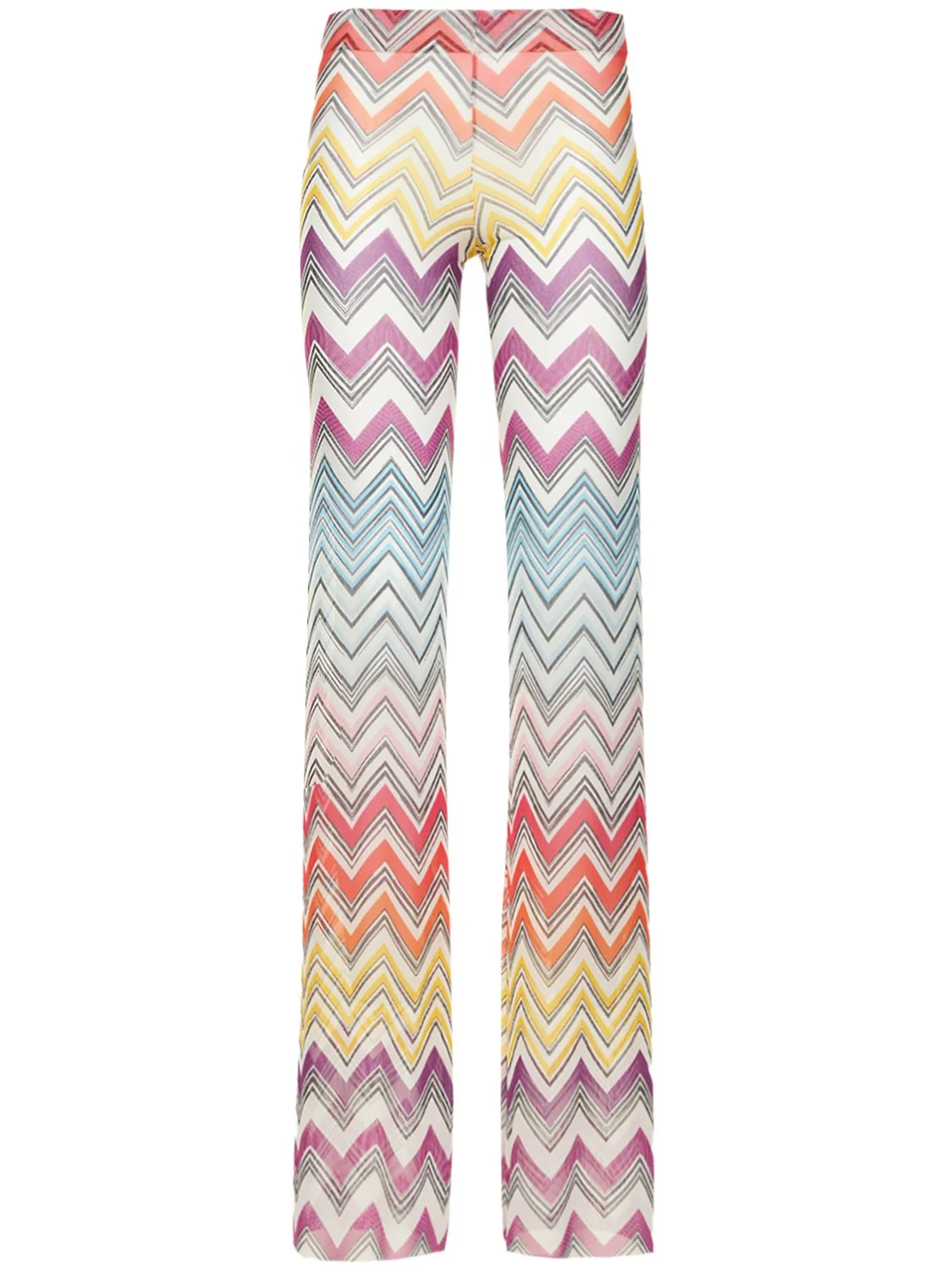 Chevron printed tulle flared pants