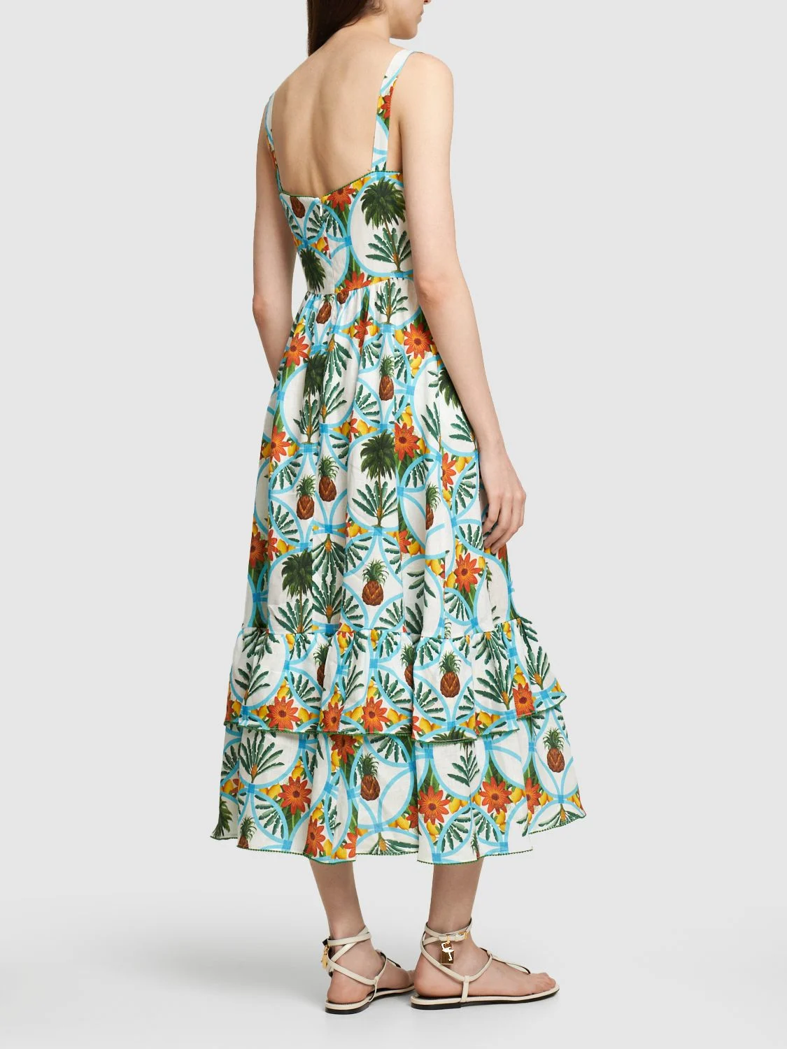 Dani printed linen midi dress