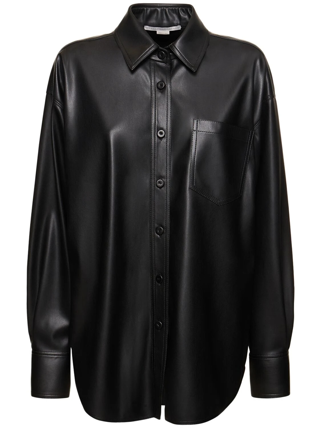 Faux leather oversized shirt