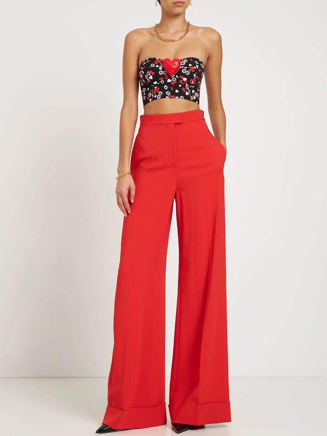 Ottoman all over print heart crop top