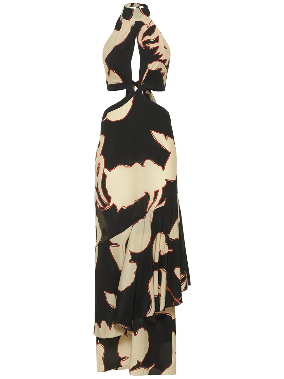 Pasado print silk crepe maxi dress