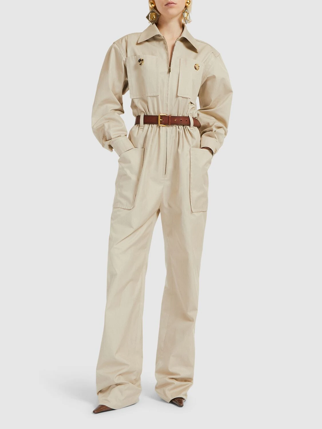 Cotton twill jumpsuit