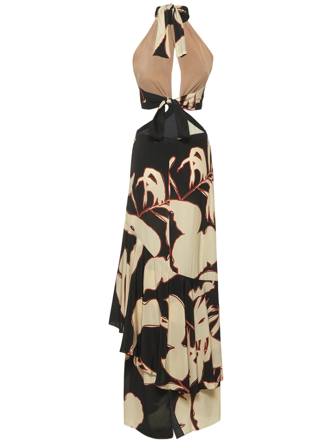 Pasado print silk crepe maxi dress