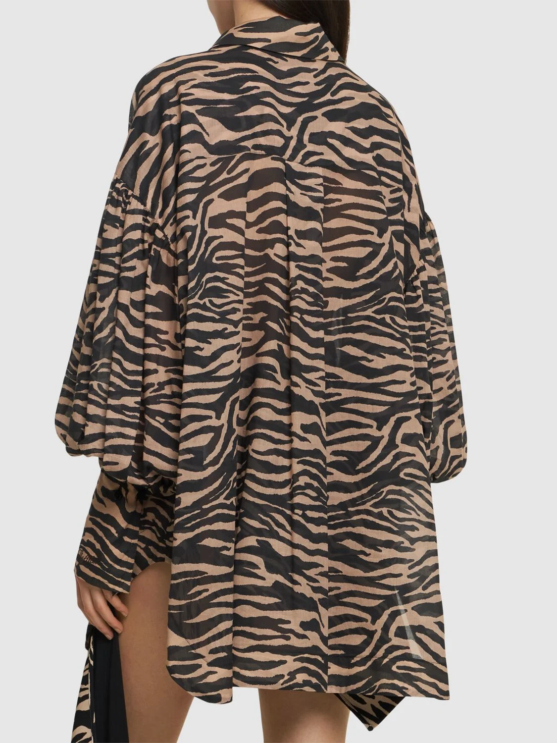 Printed mousseline oversized shirt