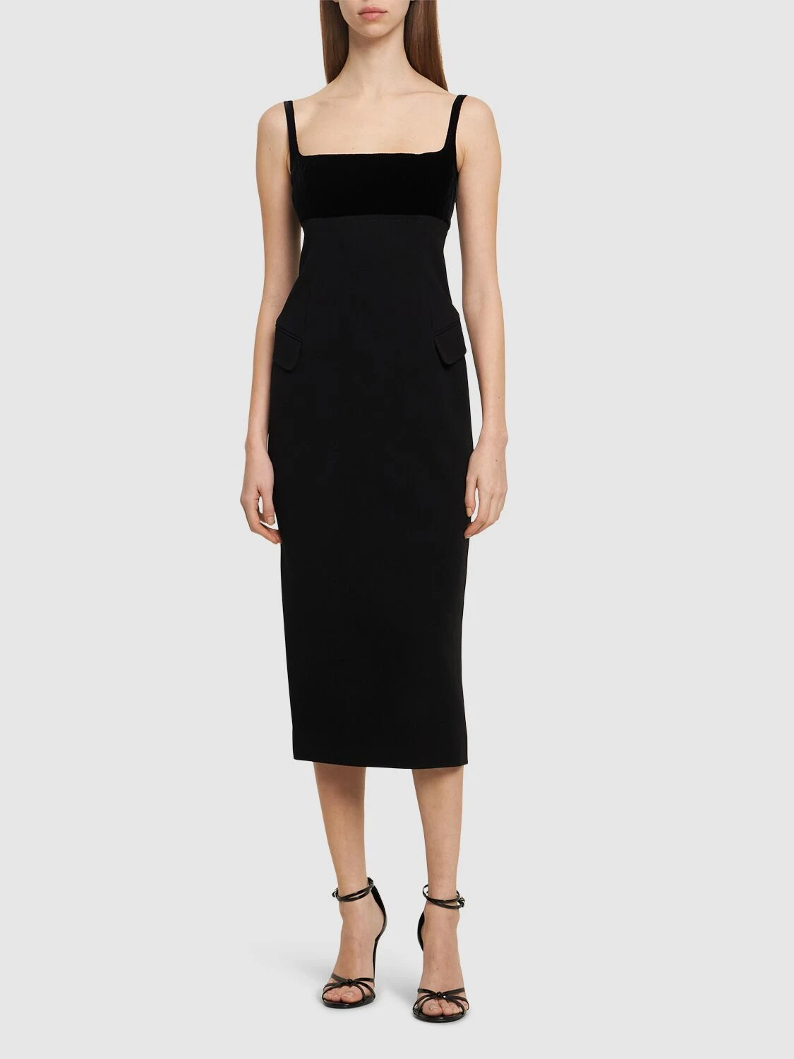 Crepe midi slip dress