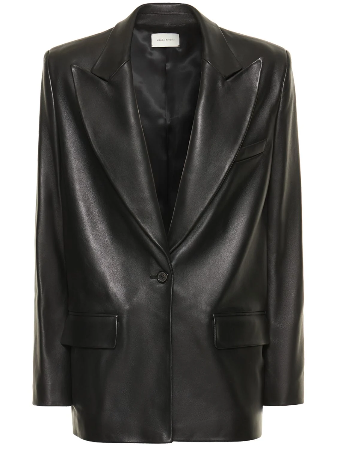 Oversize tailored leather blazer