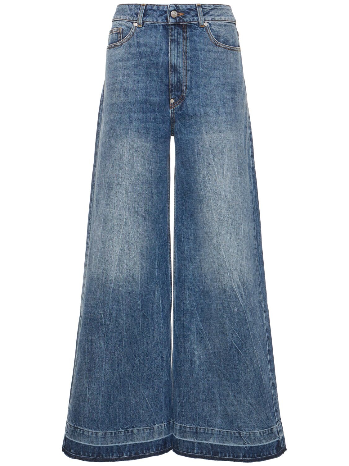 Denim high rise wide jeans