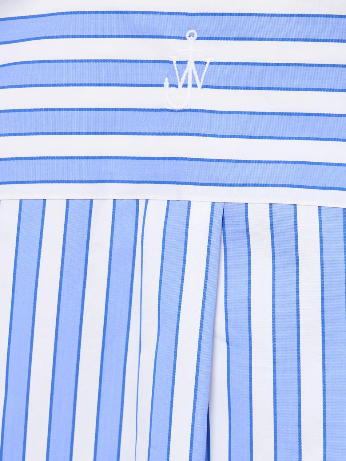 Striped cotton poplin peplum drape shirt