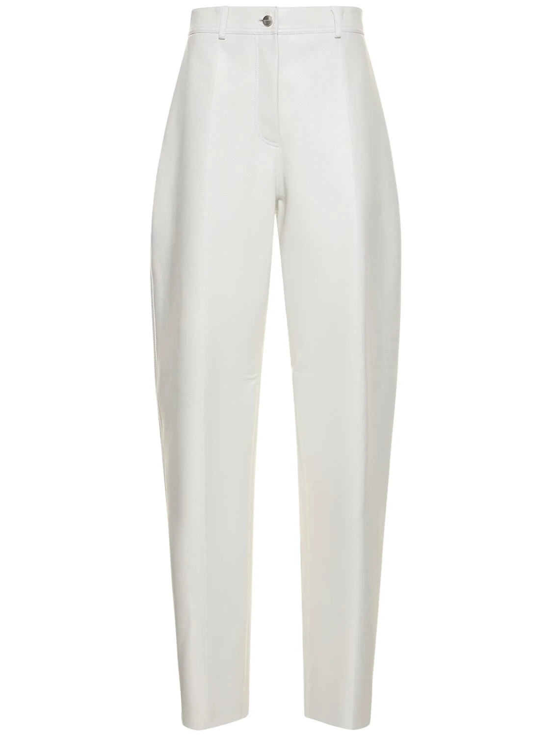 High rise Napa leather straight pants