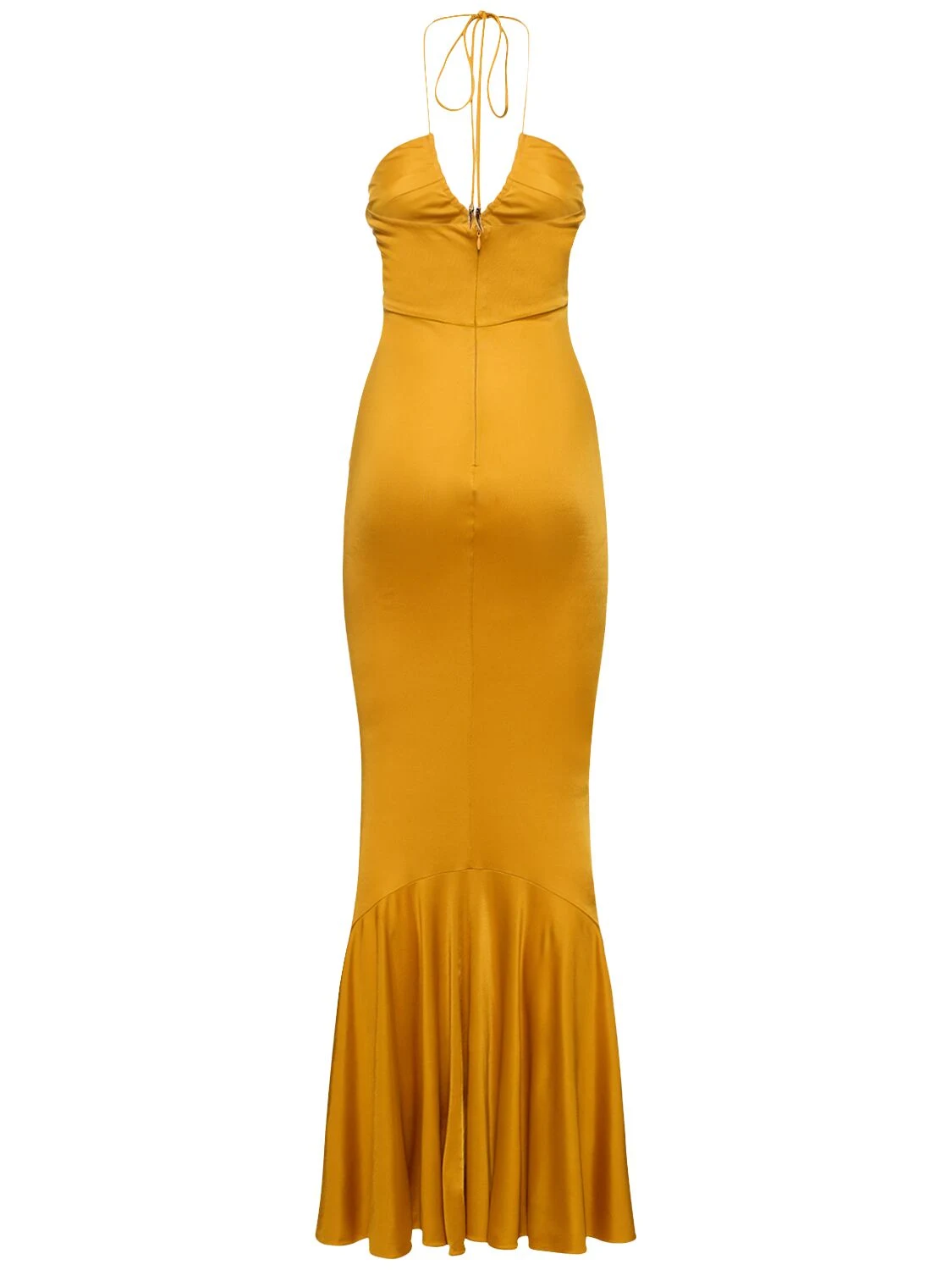 Viscose jersey halter neck long dress