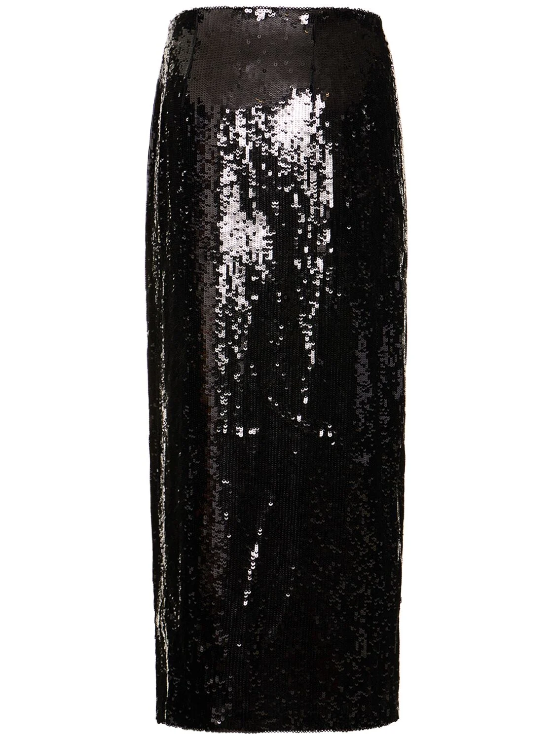 Sequined high rise zip midi skirt