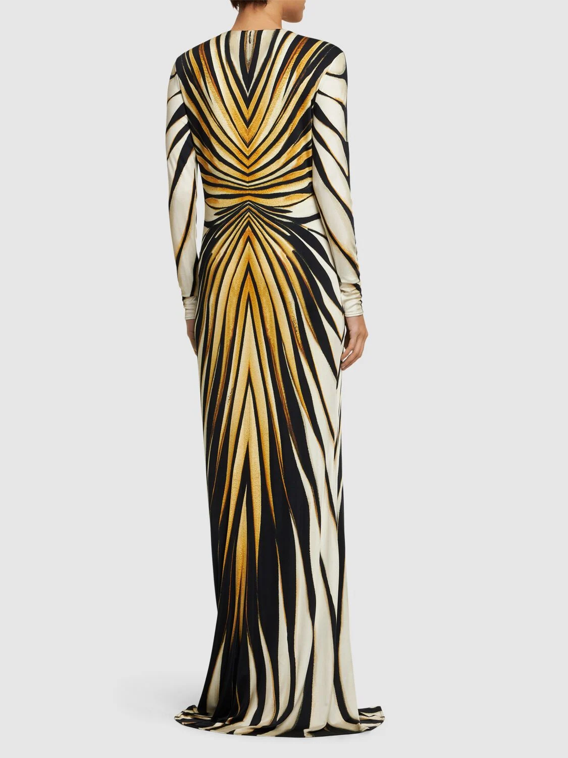 Ray Of Gold printed viscose long dress