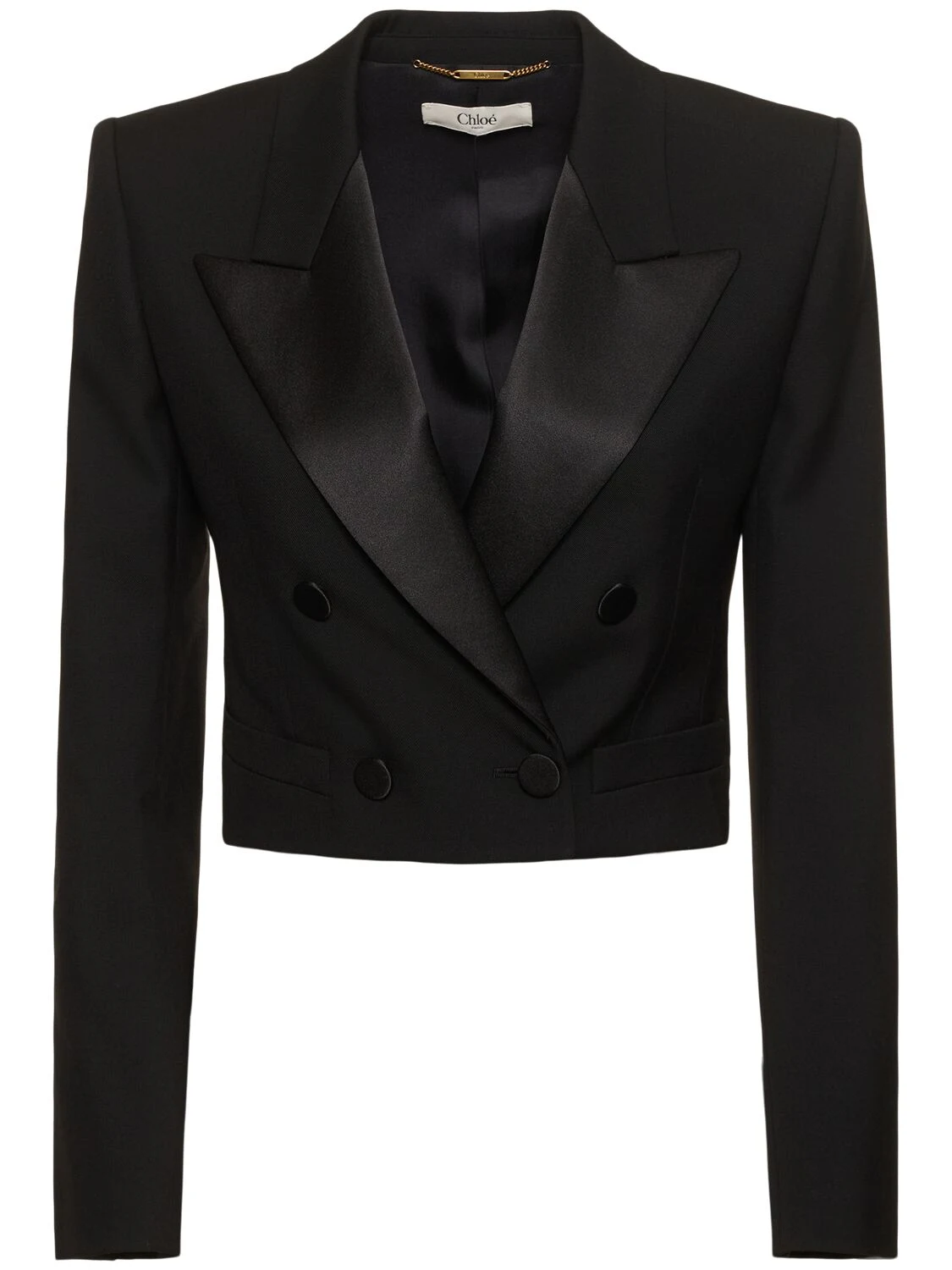 Tailored wool cropped blazer