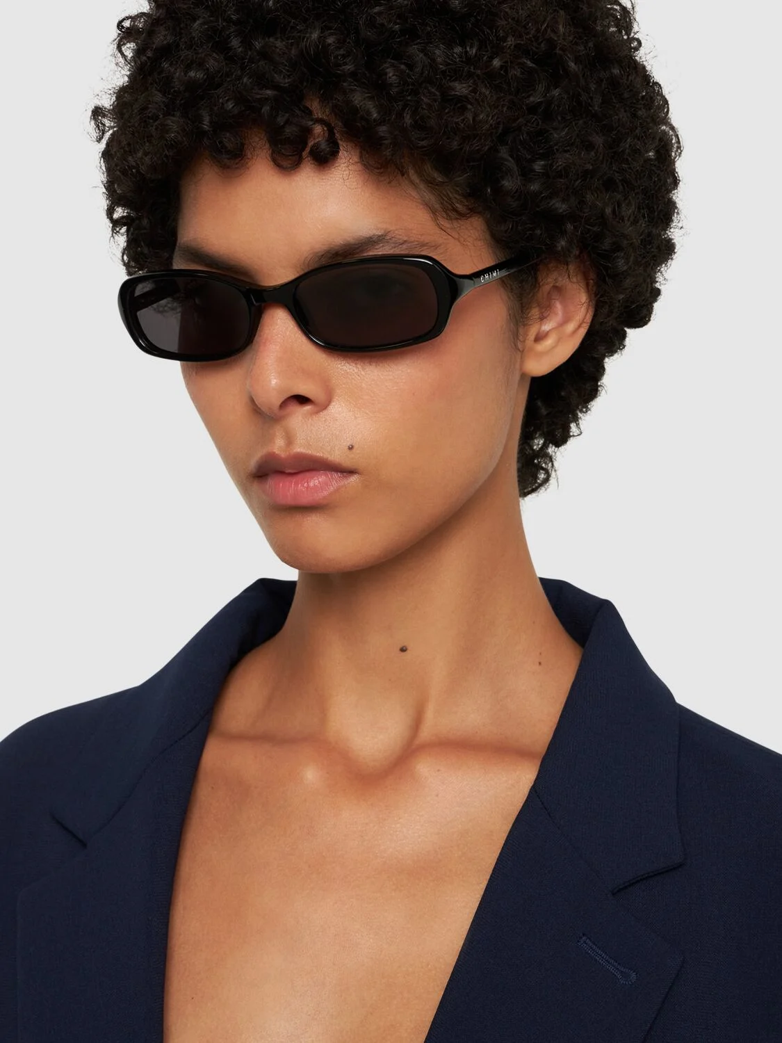 Code round acetate sunglasses