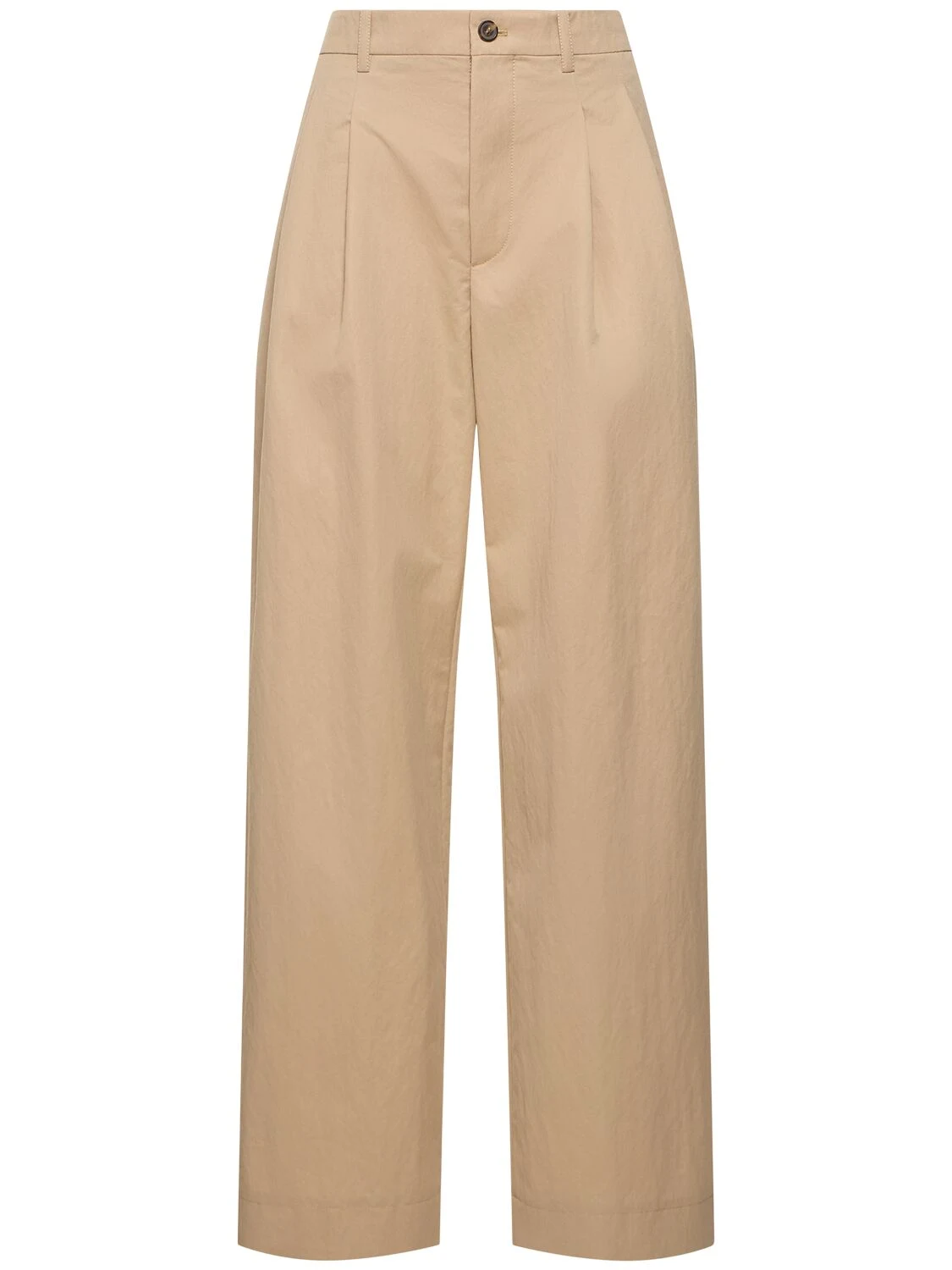 Cotton blend drill wide chino pants