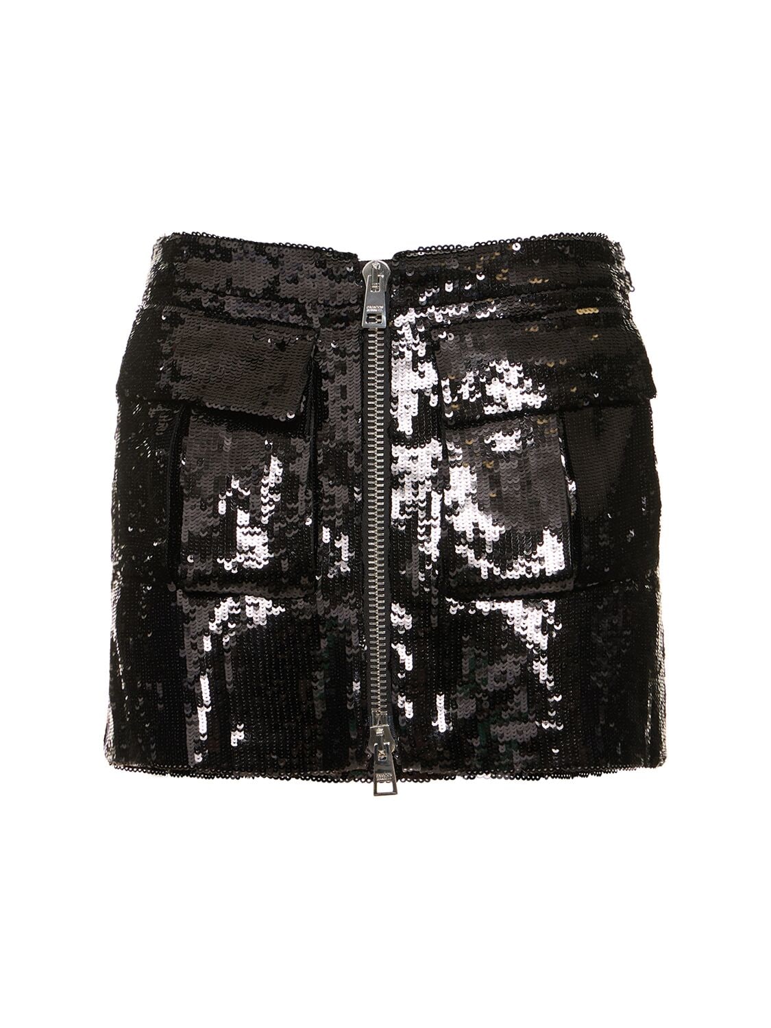 Sequined zipped mini skirt