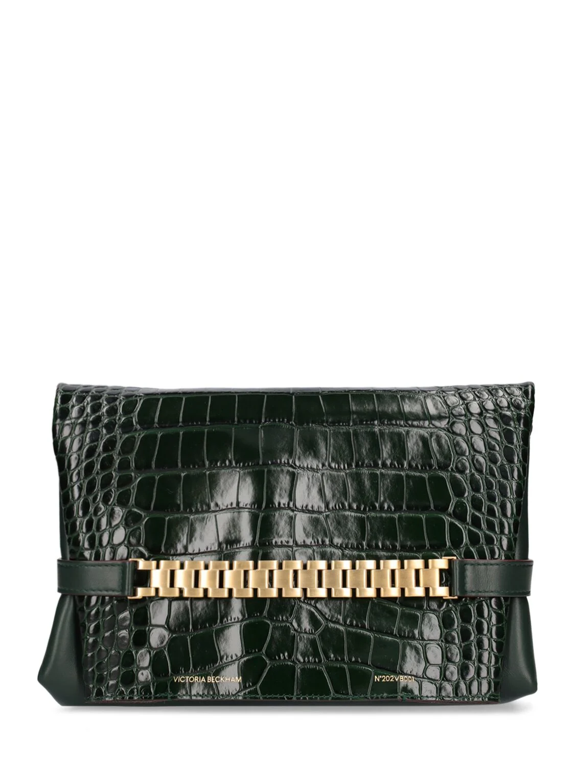 Chain embossed leather shoulder bag