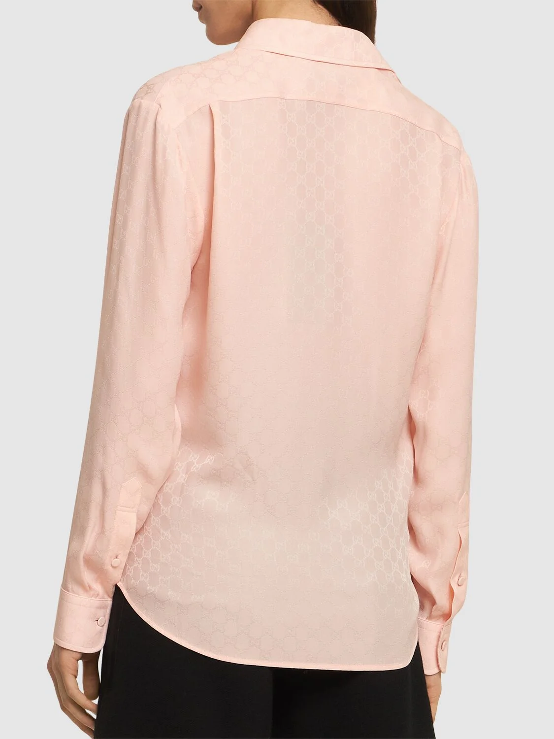 GG JACQUARD SILK CREPE SHIRT