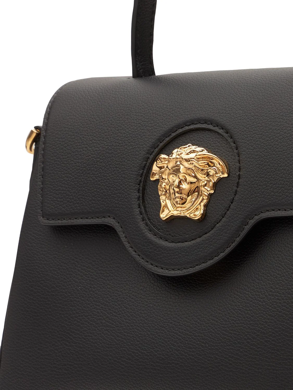 Medusa leather top handle bag