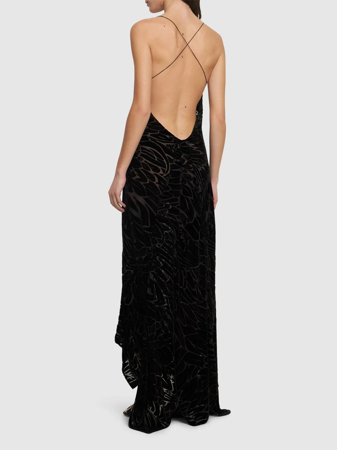 Velvet devoré long dress