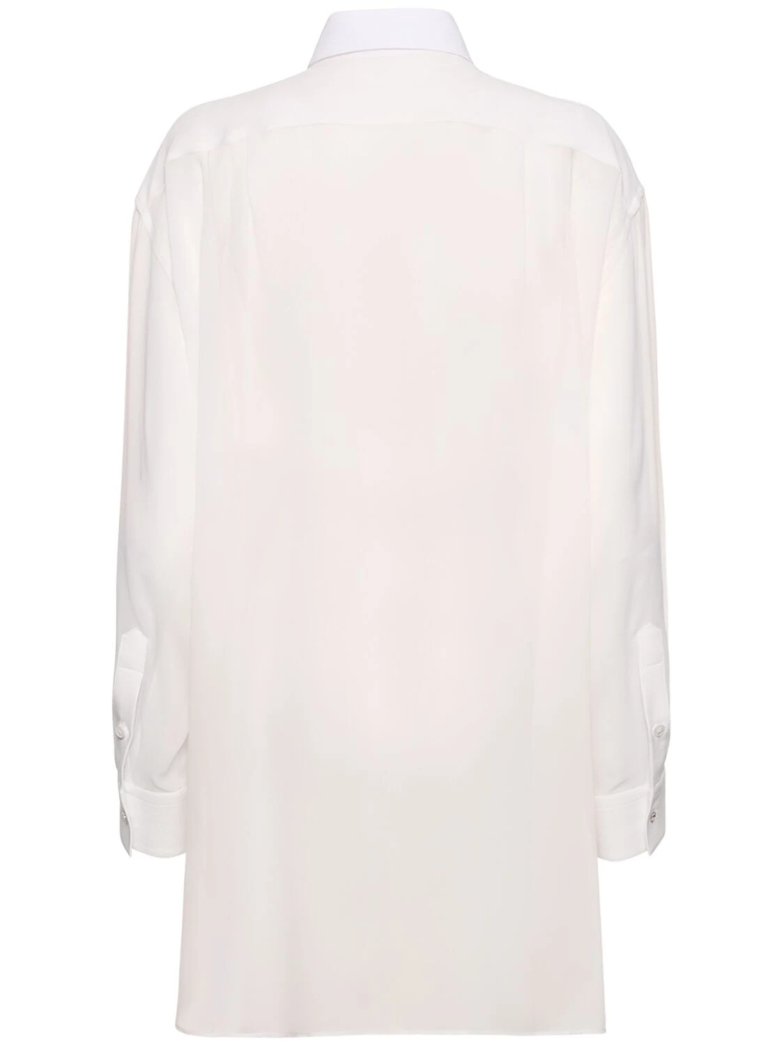 Silk chiffon tuxedo shirt