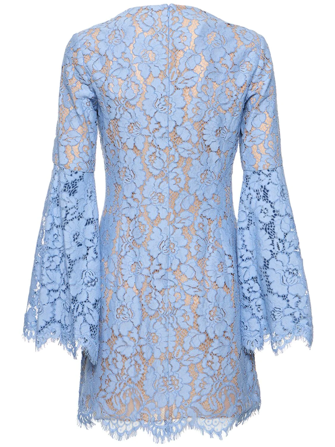 Floral lace cotton blend mini dress