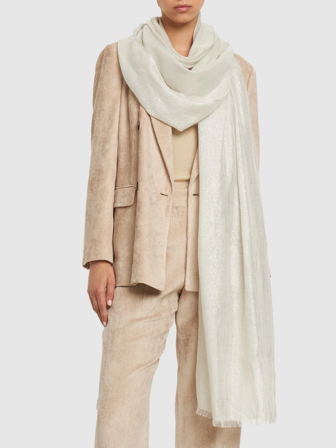 Cashmere & silk lurex scarf