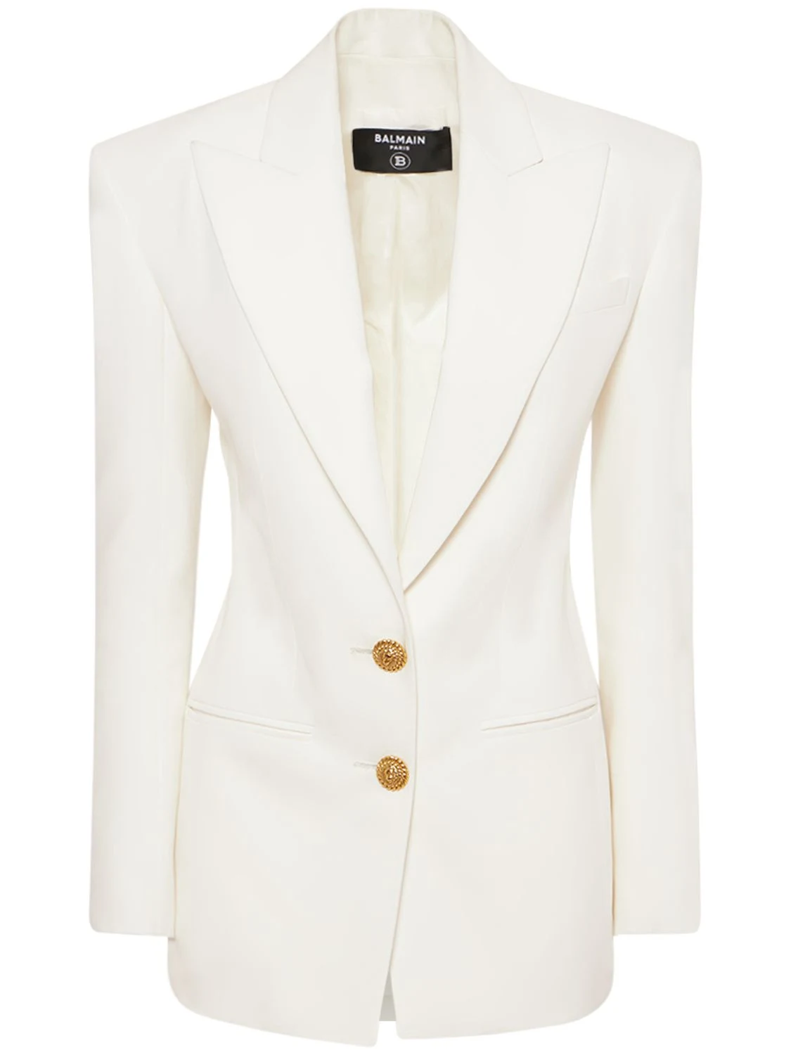 Single breast fitted crepe jacket