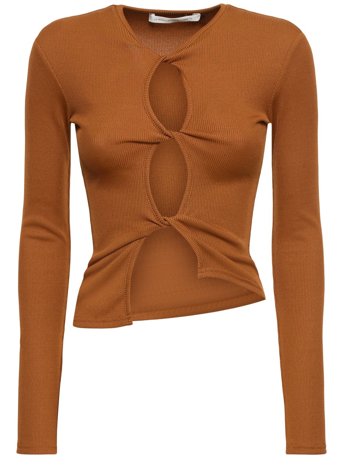 Open twist long sleeve top