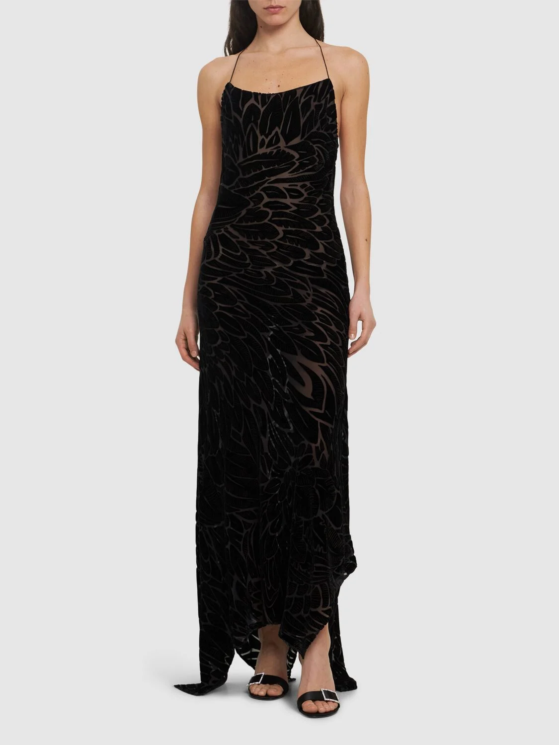 Velvet devoré long dress